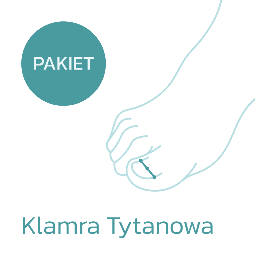 zestaw produktow niezbednych do wykonania klamry tytanowej