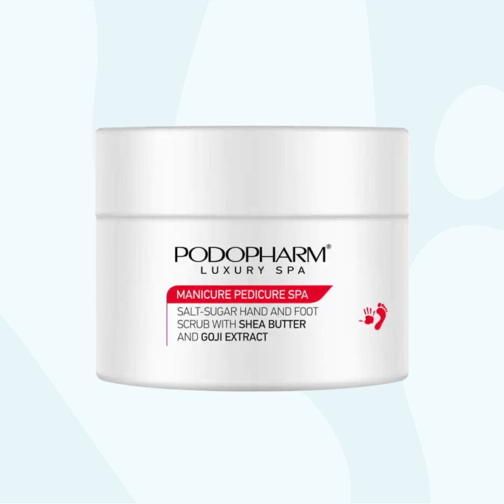 Peeling solno-cukrowy do dłoni i stóp z masłem Shea i goji Podopdopharm