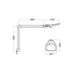 Lampa Lupa Led WAVE wymiary