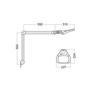 Lampa Lupa Led WAVE wymiary