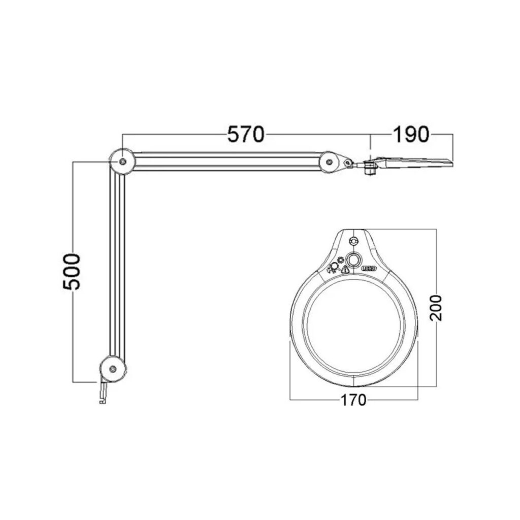 Lampa Luxo lupa podologiczna schemat