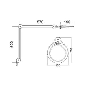 Lampa Luxo lupa podologiczna schemat