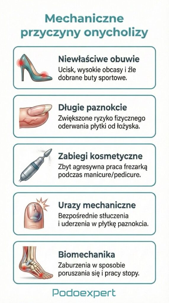 Mechaniczne przyczyny onycholizy Podoexpert
