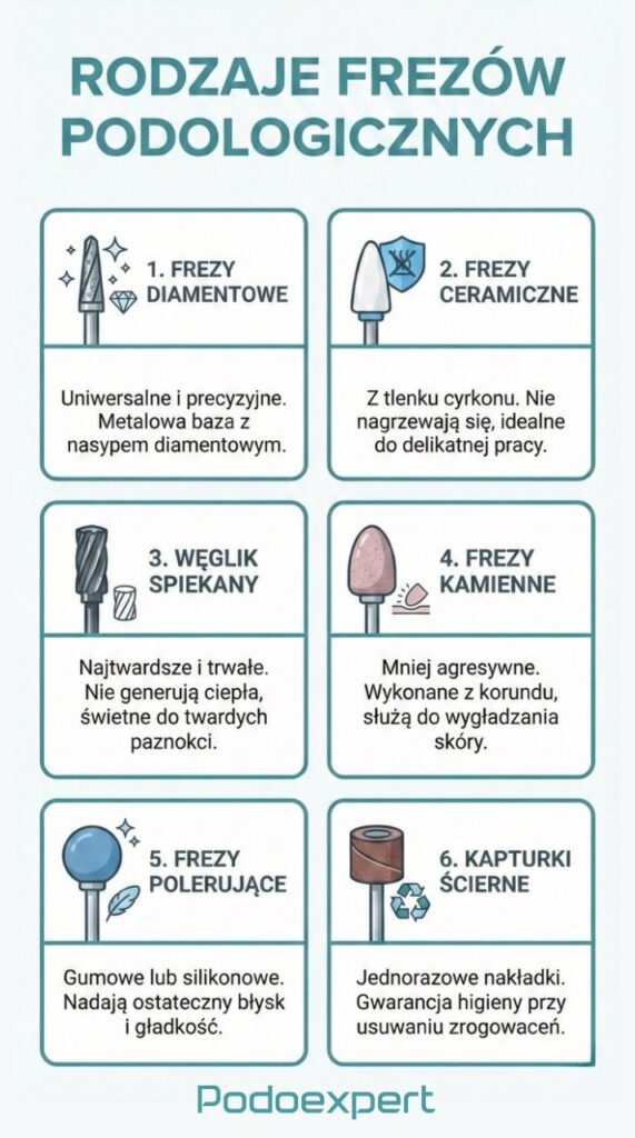 Rodzaje frezów podologicznych Podoexpert