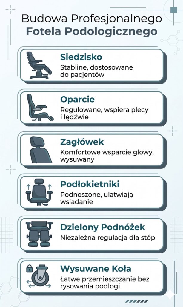Budowa profesjonalnego fotela podologicznego – kluczowe elementy